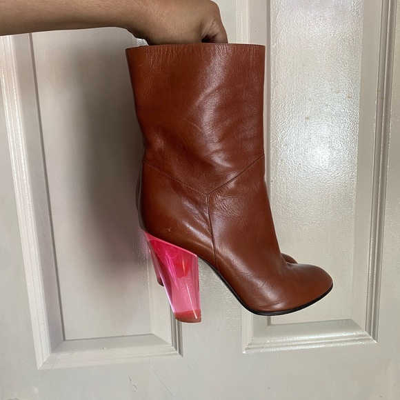 Marc By Marc Jacobs Shoes - Marc By Marc Jacobs Brown and Pink Heeled Boots